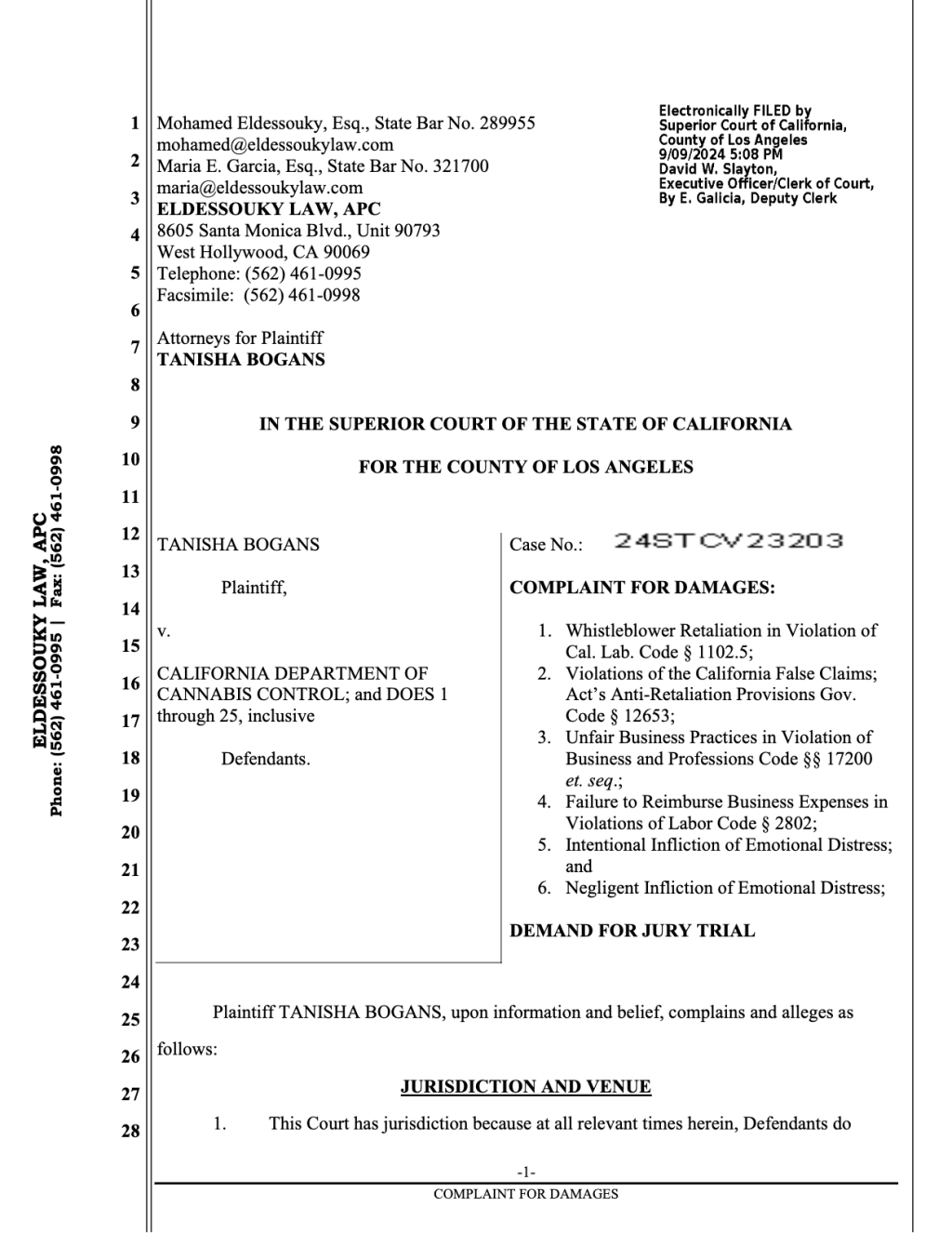 Former California cannabis regulator sues ex-bosses, alleging whistleblower&nbsp;retaliation